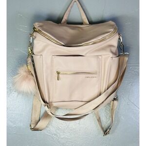 Fawn Design blush pink diaper bag  gold hardware Puff Ball Bag Charm